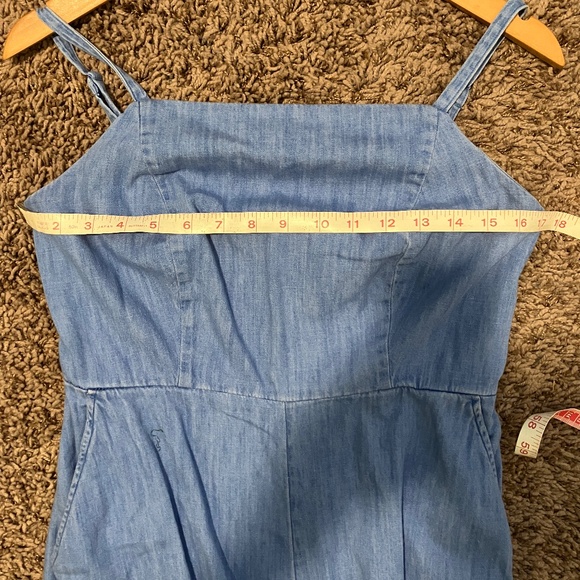 Jumpsuit Wide Leg Silhouette Size Medium Petite Blue - Picture 7 of 7